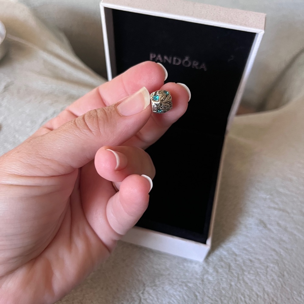 Pandora Elegant Silver and Teal Charm